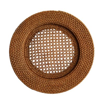 Dark Walnut Rattan Charger