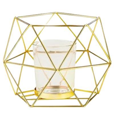 Geometric Gold Votive Holder